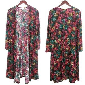 Lulaore Sarah Cardigan Duster Size Medium Floral Geo Print